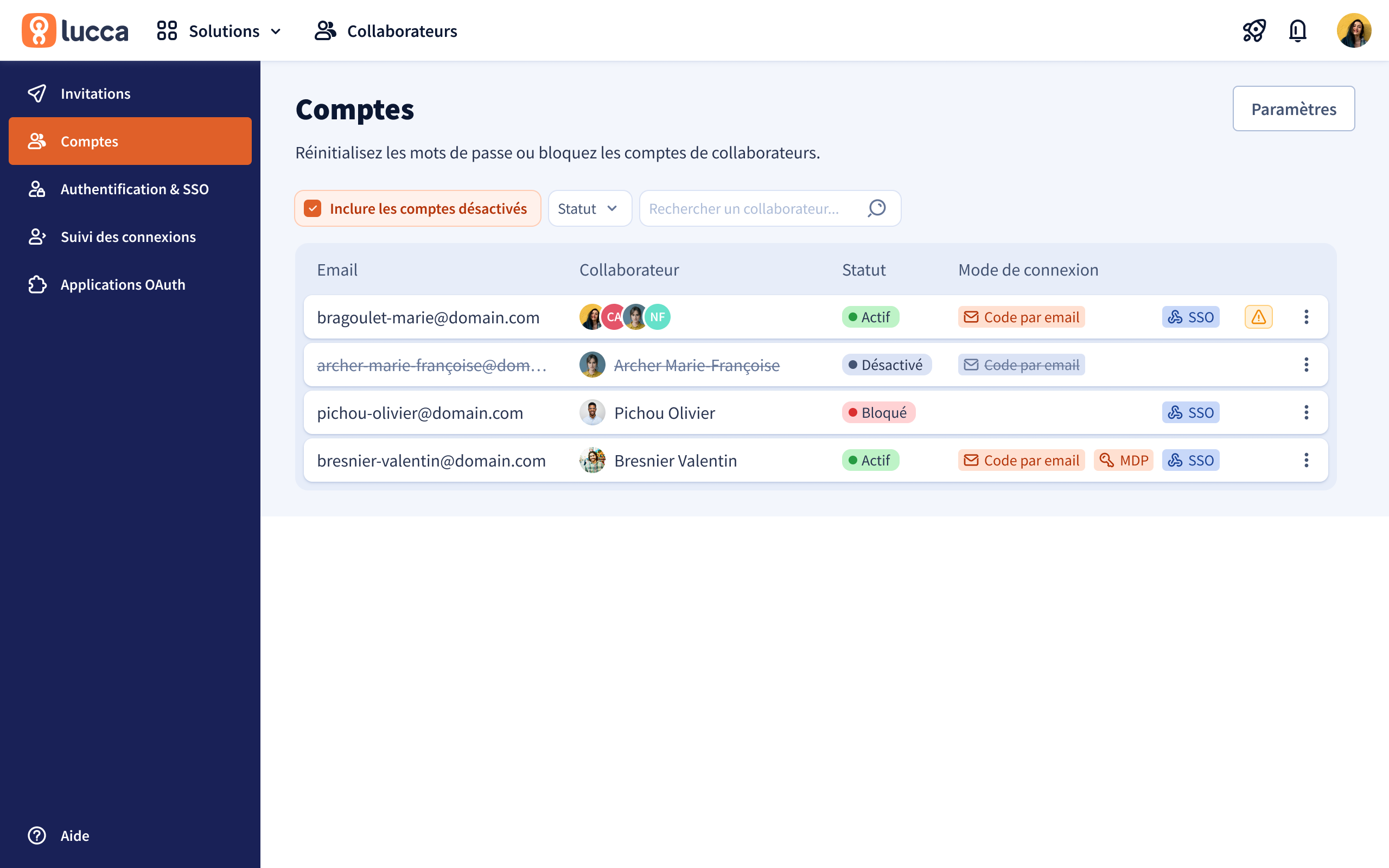 Comment se connecter aux solutions Lucca