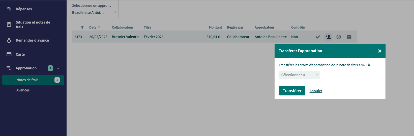 Approving expense reports