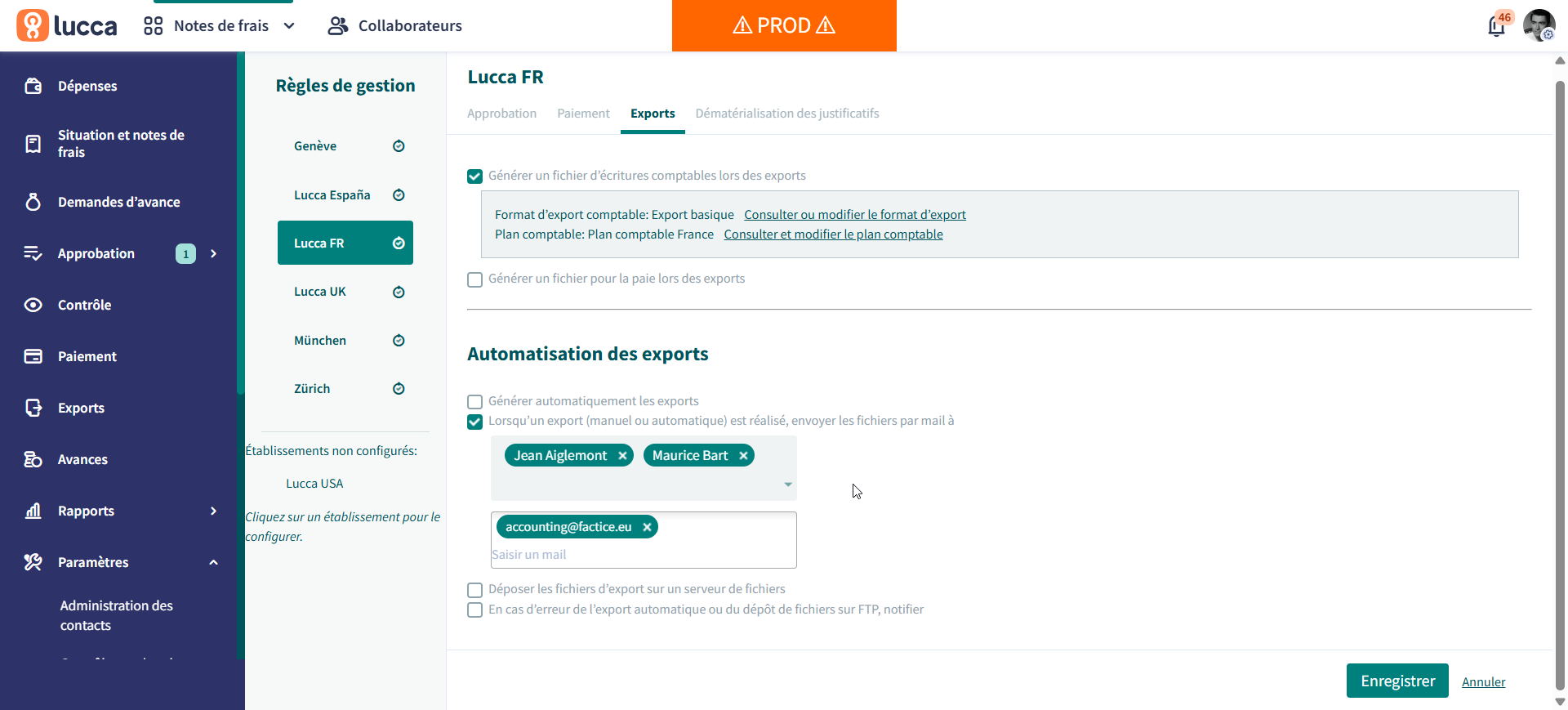 Automatiser les exports des notes de frais